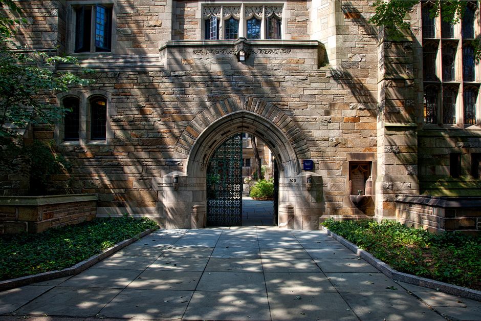 Gothic stone archway at Yale University